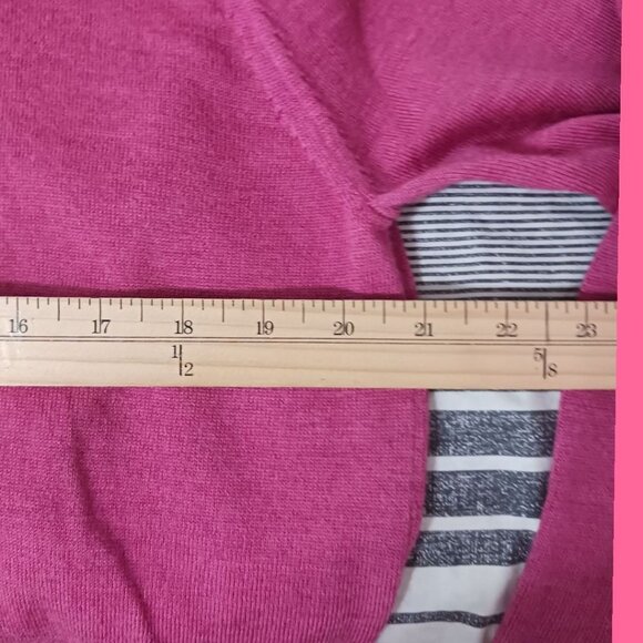 Faconnable Men Crewneck Sweater Long Sleeve Classic Fit Red Violet Large - Picture 8 of 12